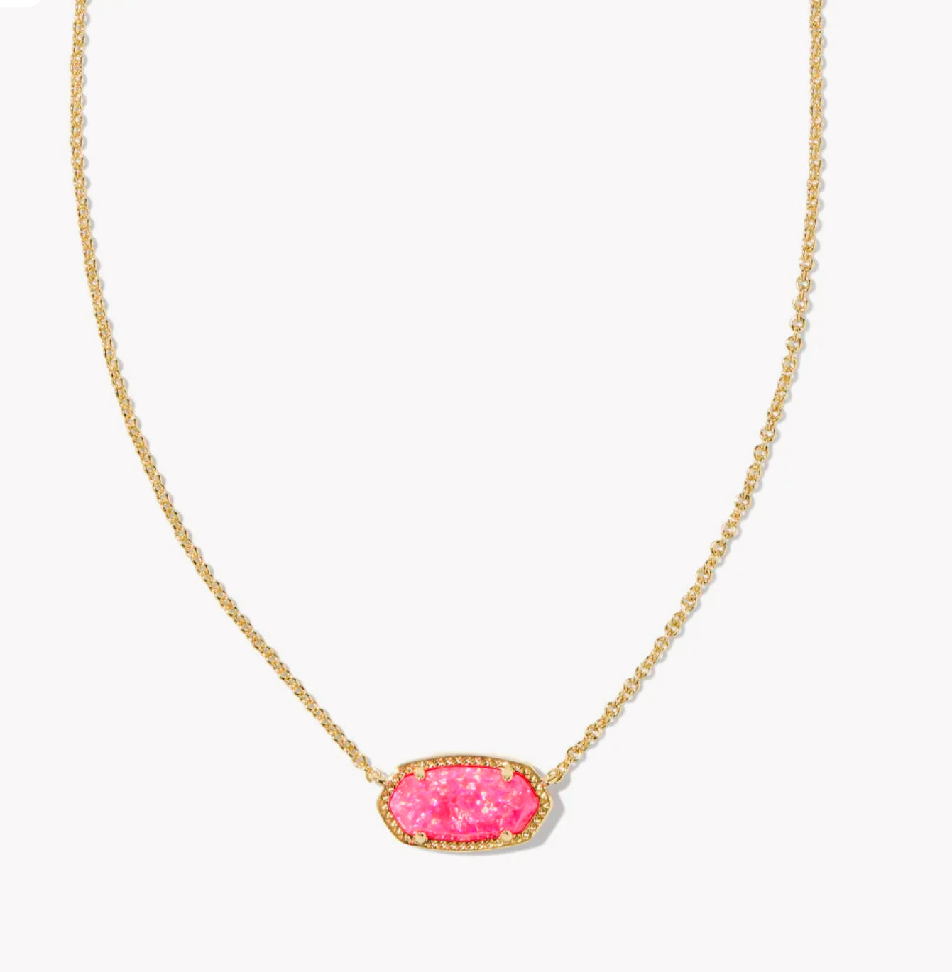 Elisa Gold Necklace Bright Pink Opal