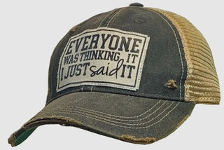 Everyone was thinking it Distressed Trucker Cap