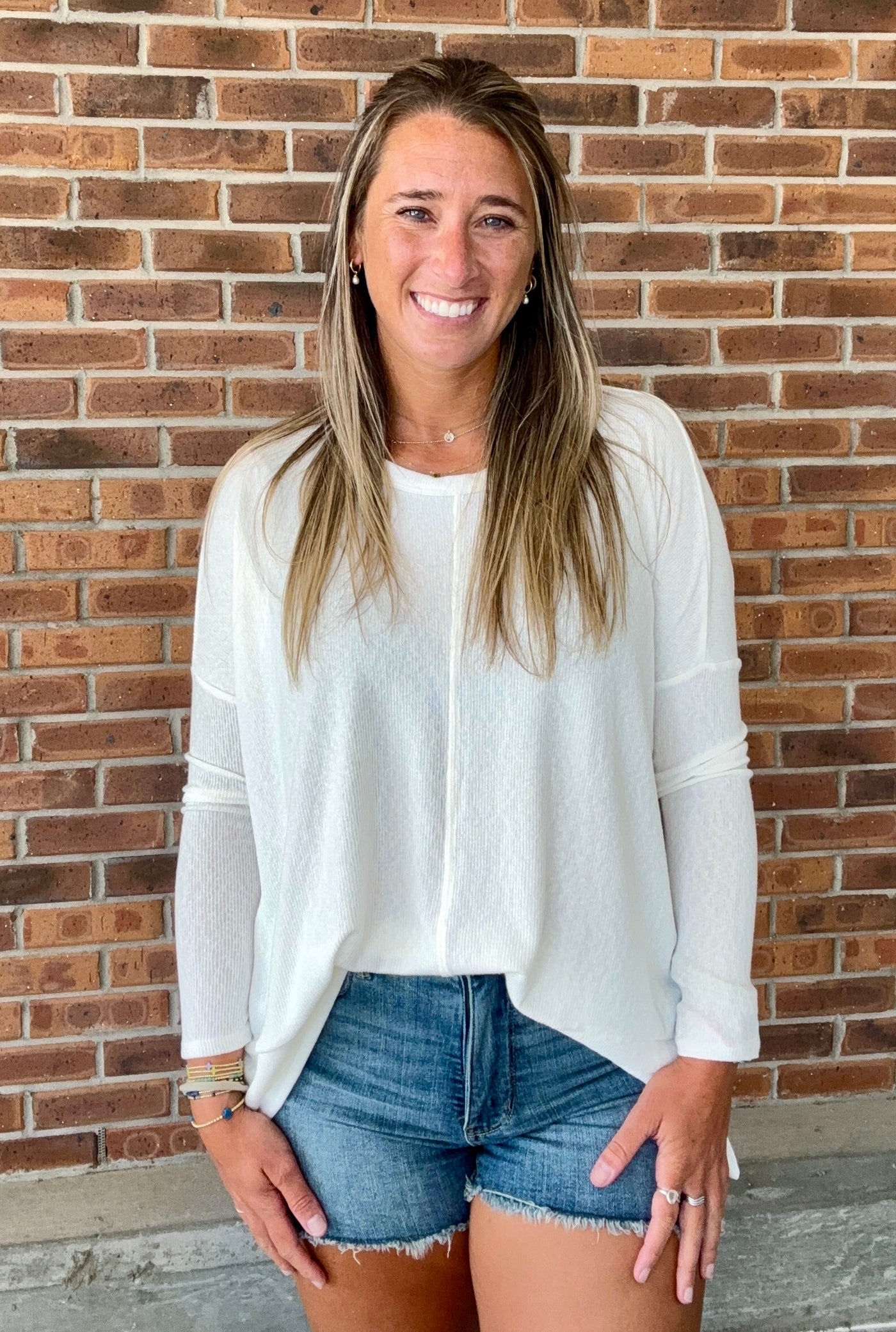 Relaxed Rib Knit Pullover