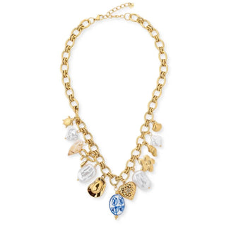 Blue Pendent Chunky Charm Necklace