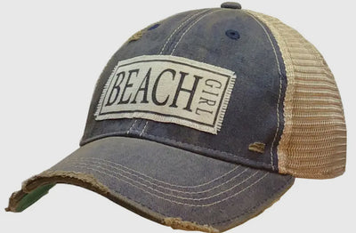 "Beach Girl" Distressed Trucker Cap