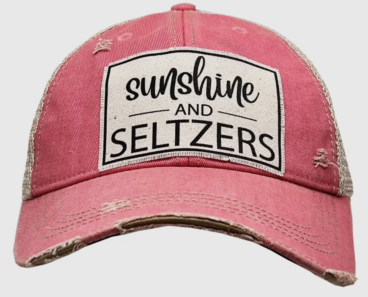 Sunshine & Seltzers Distressed Trucker Cap