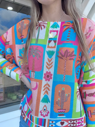 Postage Palm Trees One Size Sweater