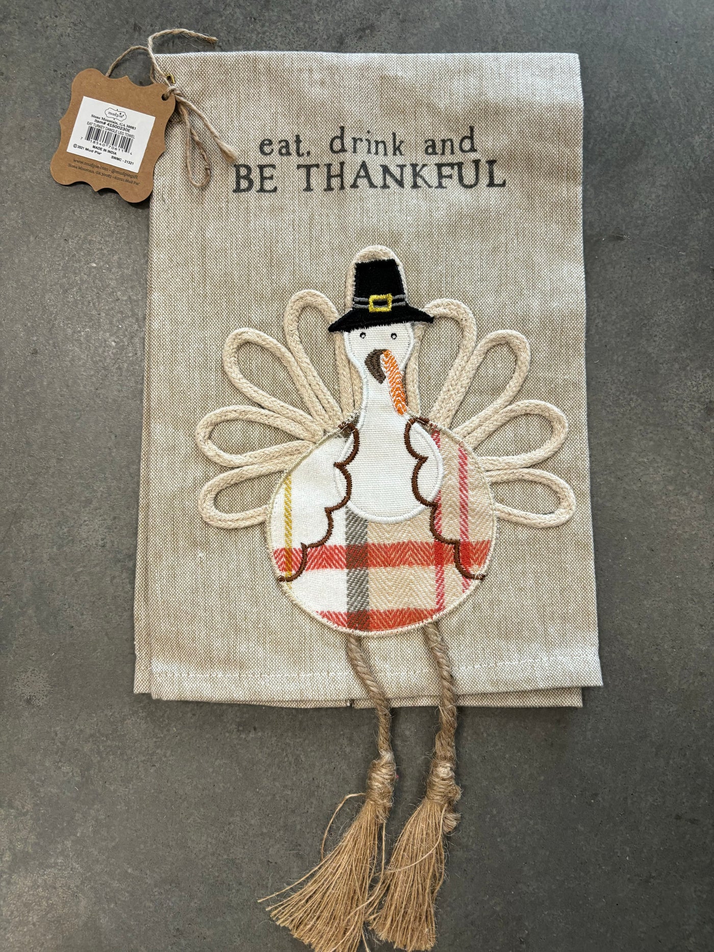 Mudpie Turkey Dangling Legs Dish Towel