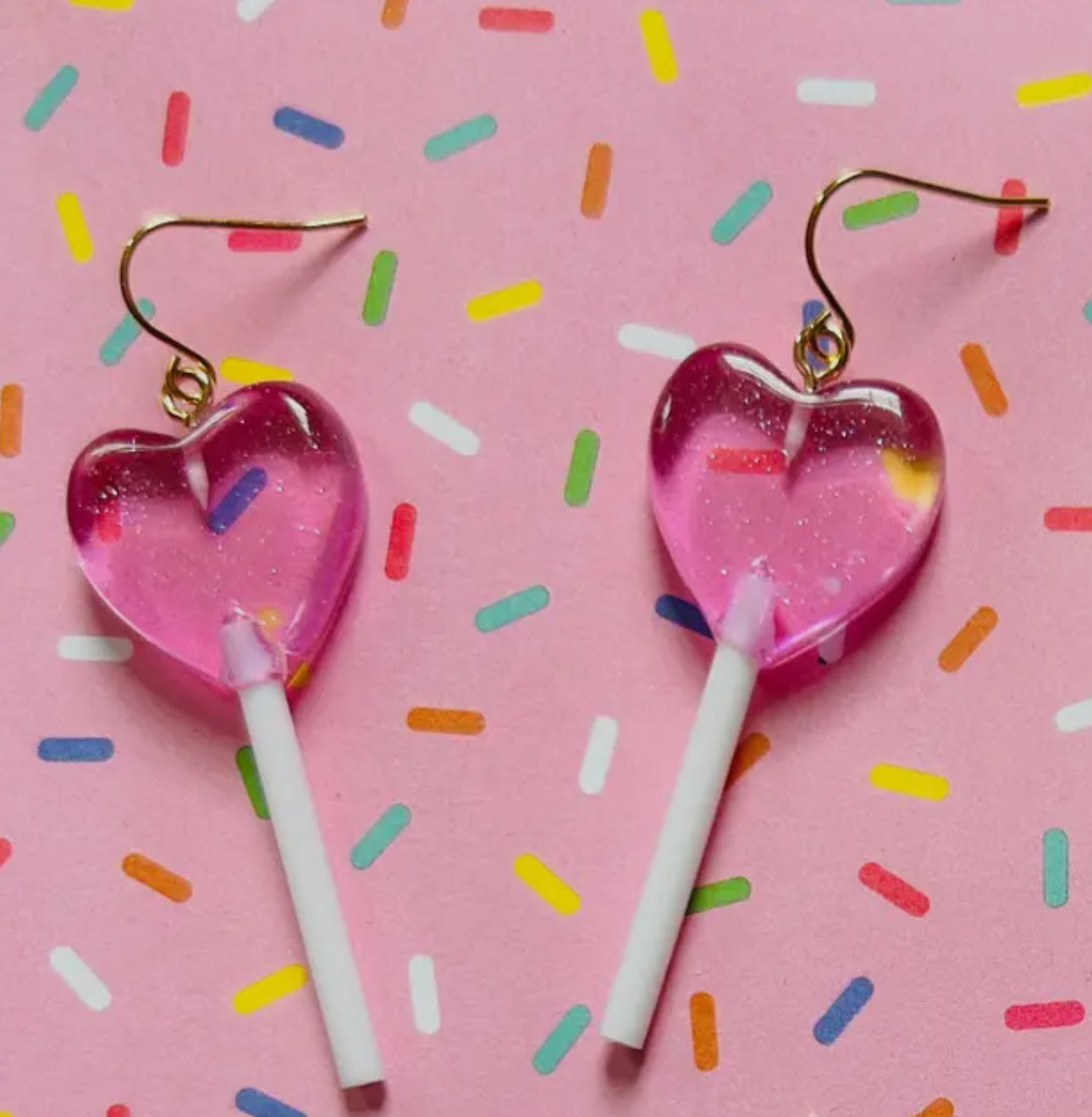 Glitter Pop Heart Earrings