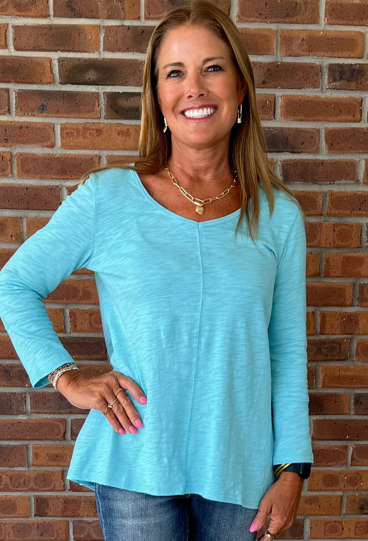 Escape by Habitat Cotton Slub V Neck Tunic