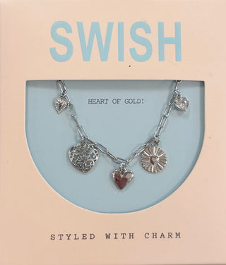 Swish "Heart Of Gold" Charm Necklace