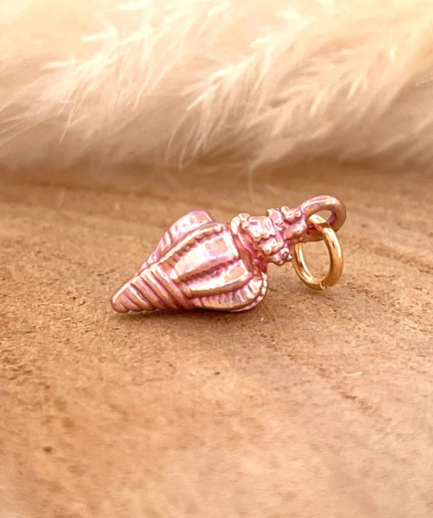 Pink Conch Gold Charm