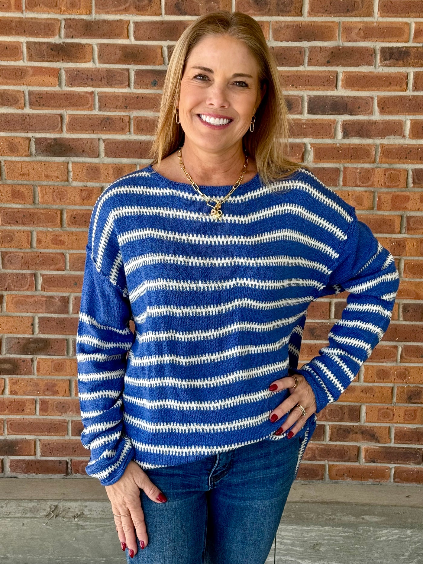 Striped Drop Shoulder Sweater