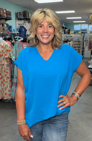 Best Selling Cap Sleeve Raw Edge Top