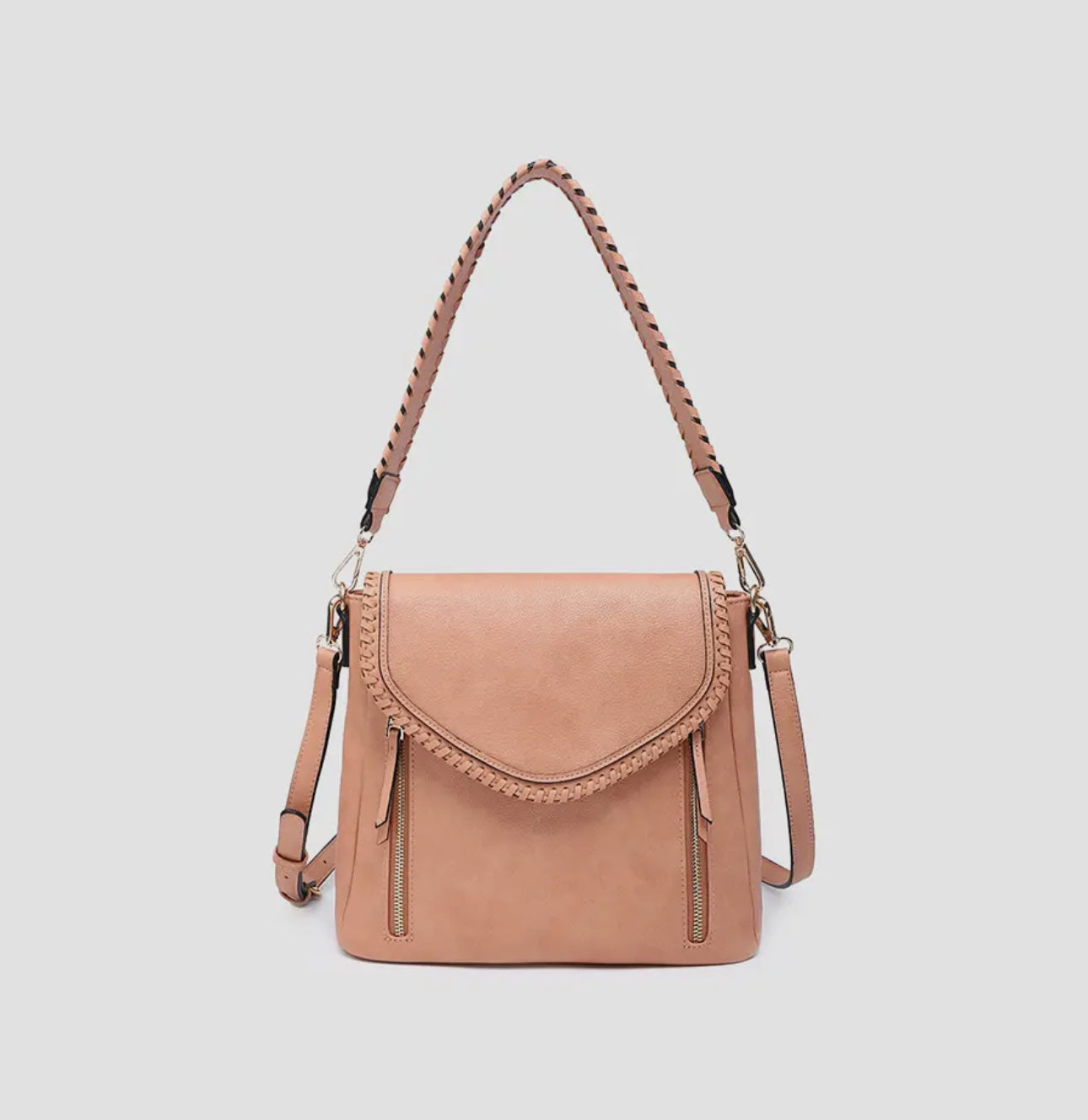 Lorelei Double Zip Whipstitch Crossbody