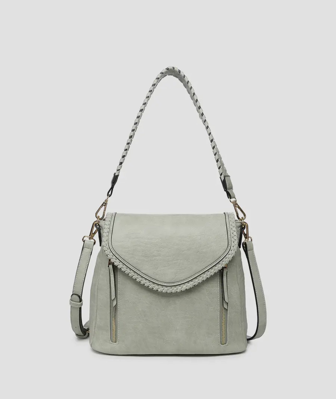 Lorelei Double Zip Whipstitch Crossbody