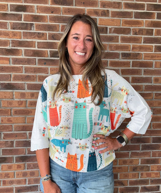 Smiling Kitties One Size Sweater