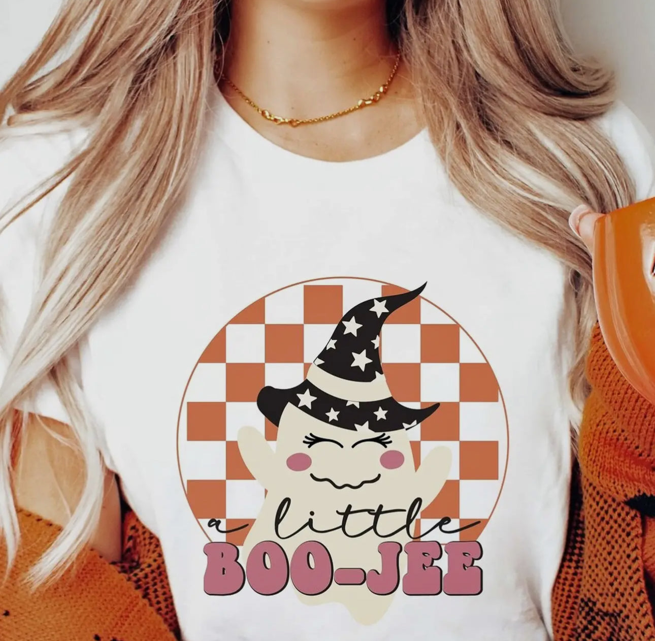 A Little Boo-Jee Ghost in Checkered
Circle Tee