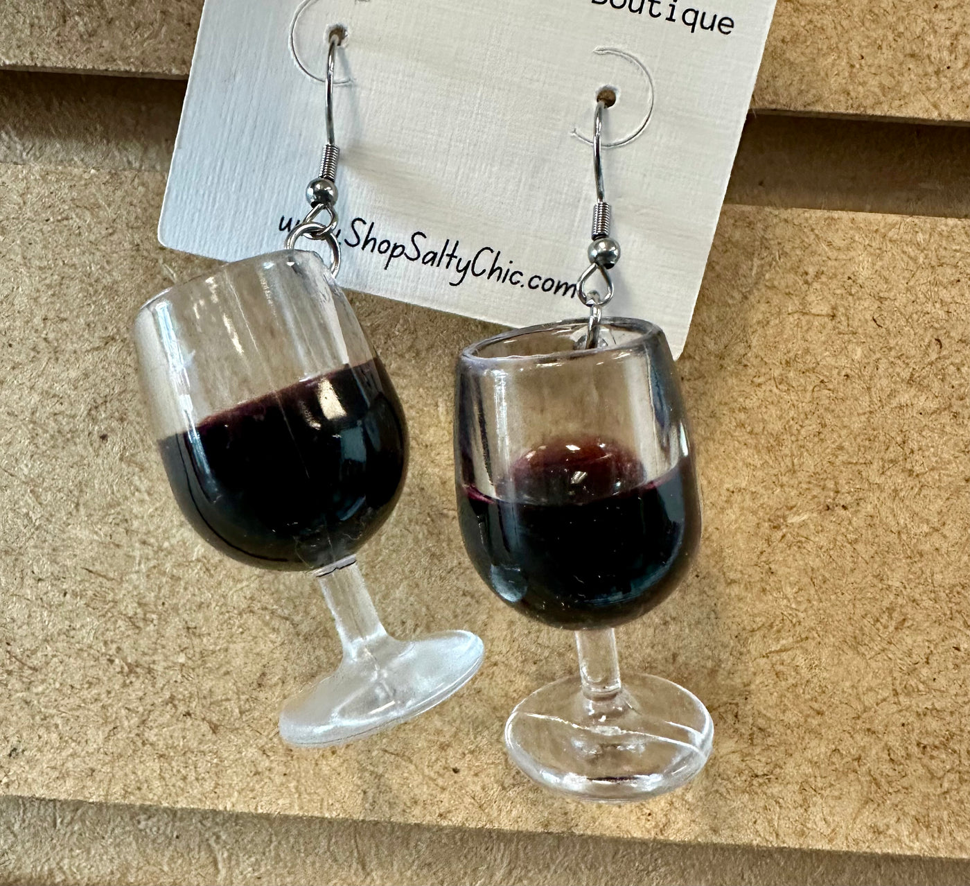 Bottoms up Wine Glass Earrings