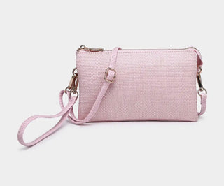 Riley Micro Straw 3 Compartment Crossbody/Wristlet