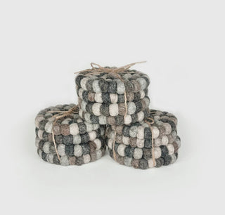Handcrafted Felt Ball Coaster Sets