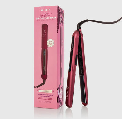 Glister 1.25" Digital Tourmaline Flat Iron Sangria w/ Display