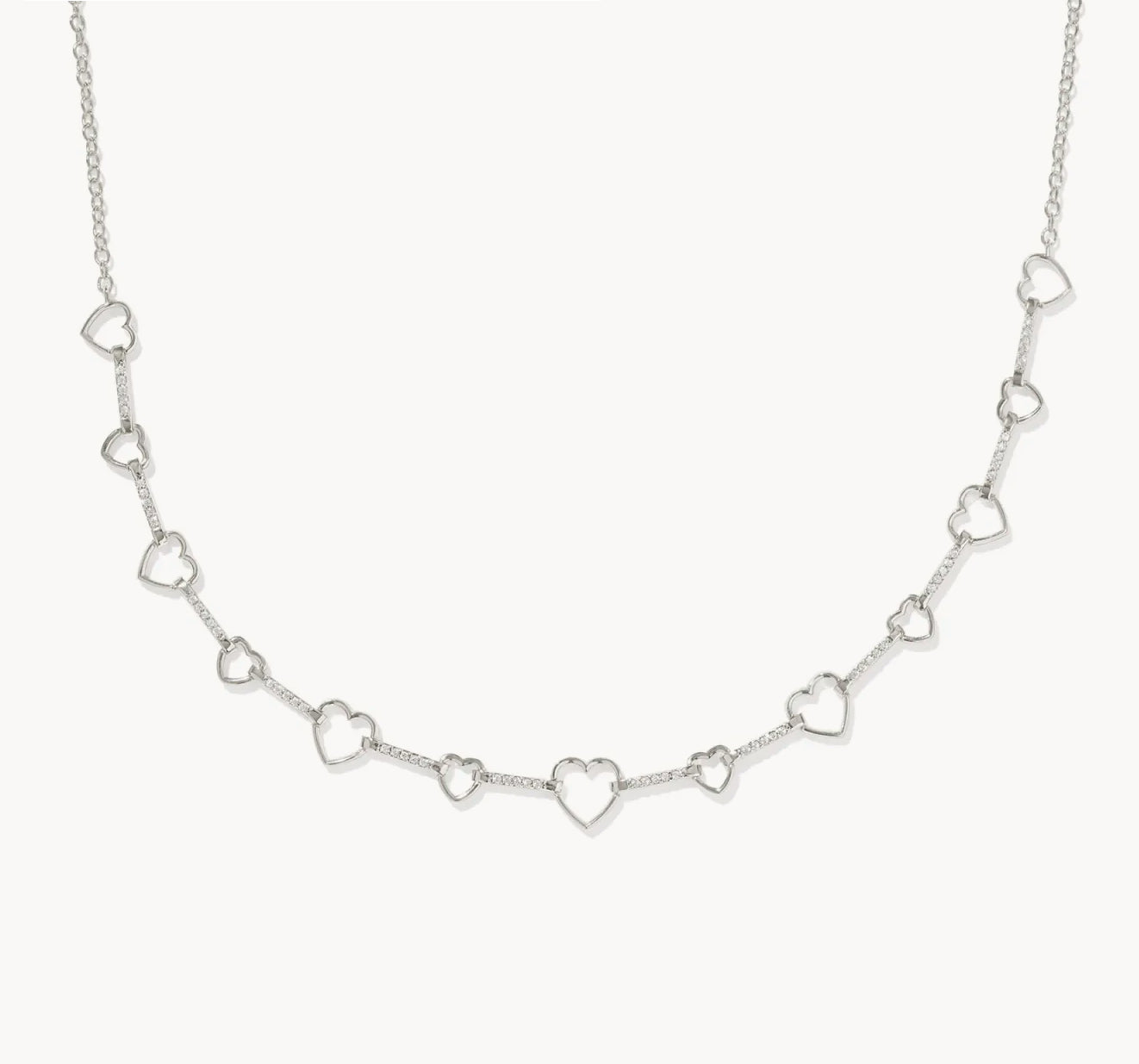 Kendra Scott Haisley Heart Strand Silver Necklace