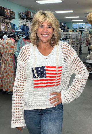 Pol American Flag Hoodie Sweater