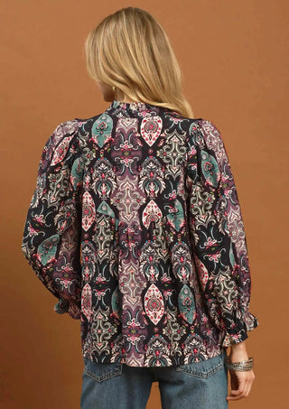 Umgee Midnight Mosaic Paisley Blouse