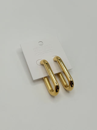 Oblong Gold Hoop Earrings