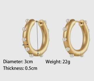 Water Safe Hoop Pearl Earrings