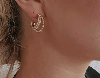 Water Safe Enzo Gold Pearl Earrings