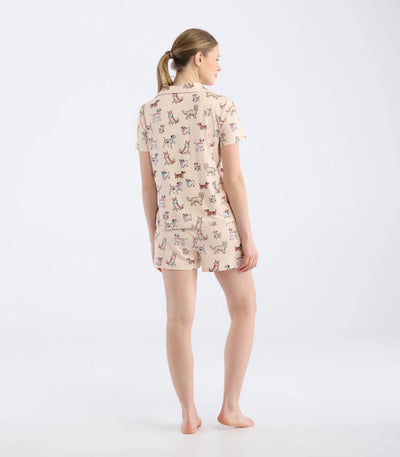 Capelton Road Women's Cute Pups Short Pajama Set