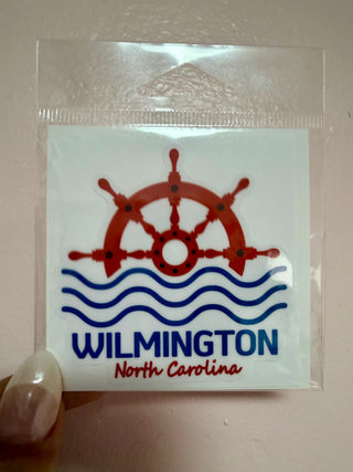 Wilmington NC Shipwheel Medium Sticker