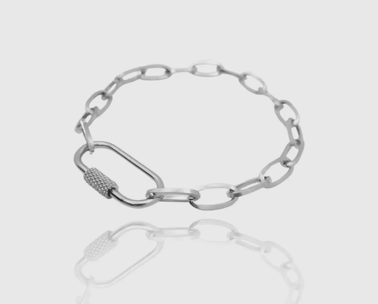 Open Carabiner Paperclip Link Bracelet