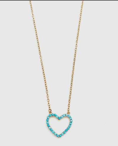 Water Safe Turquoise Heart Necklace