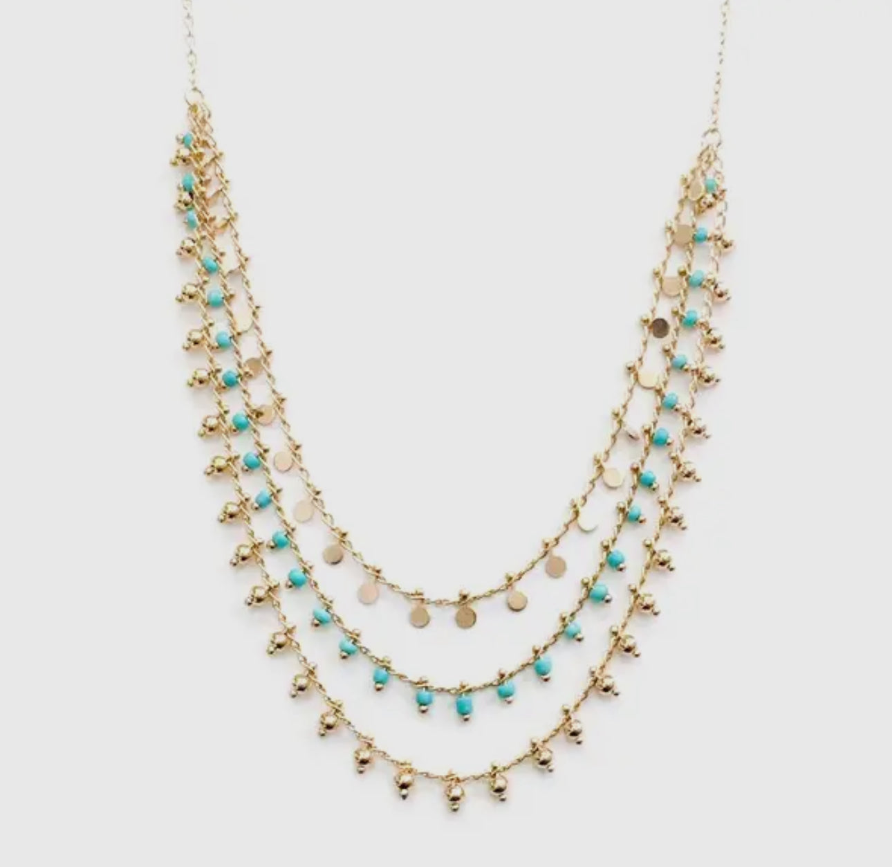 Triple Layer Beaded Necklace