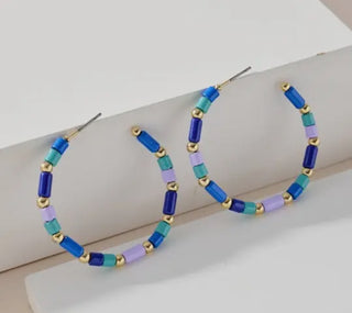 Colorful Enamel Hoop Earrings