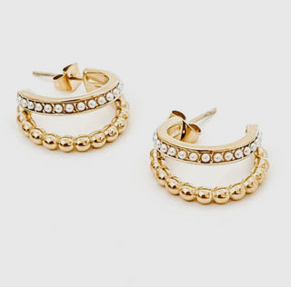 Water Safe Enzo Gold Pearl Earrings