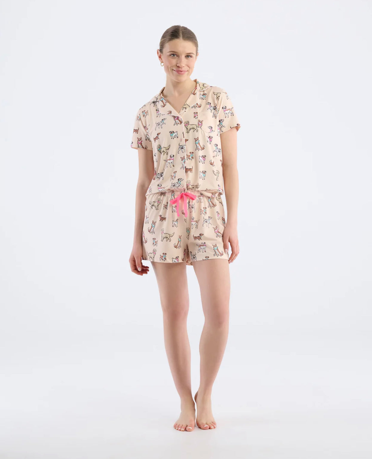 Capelton Road Women's Cute Pups Short Pajama Set