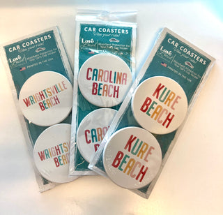 Custom Beach Car Coaster Set- Watercolor