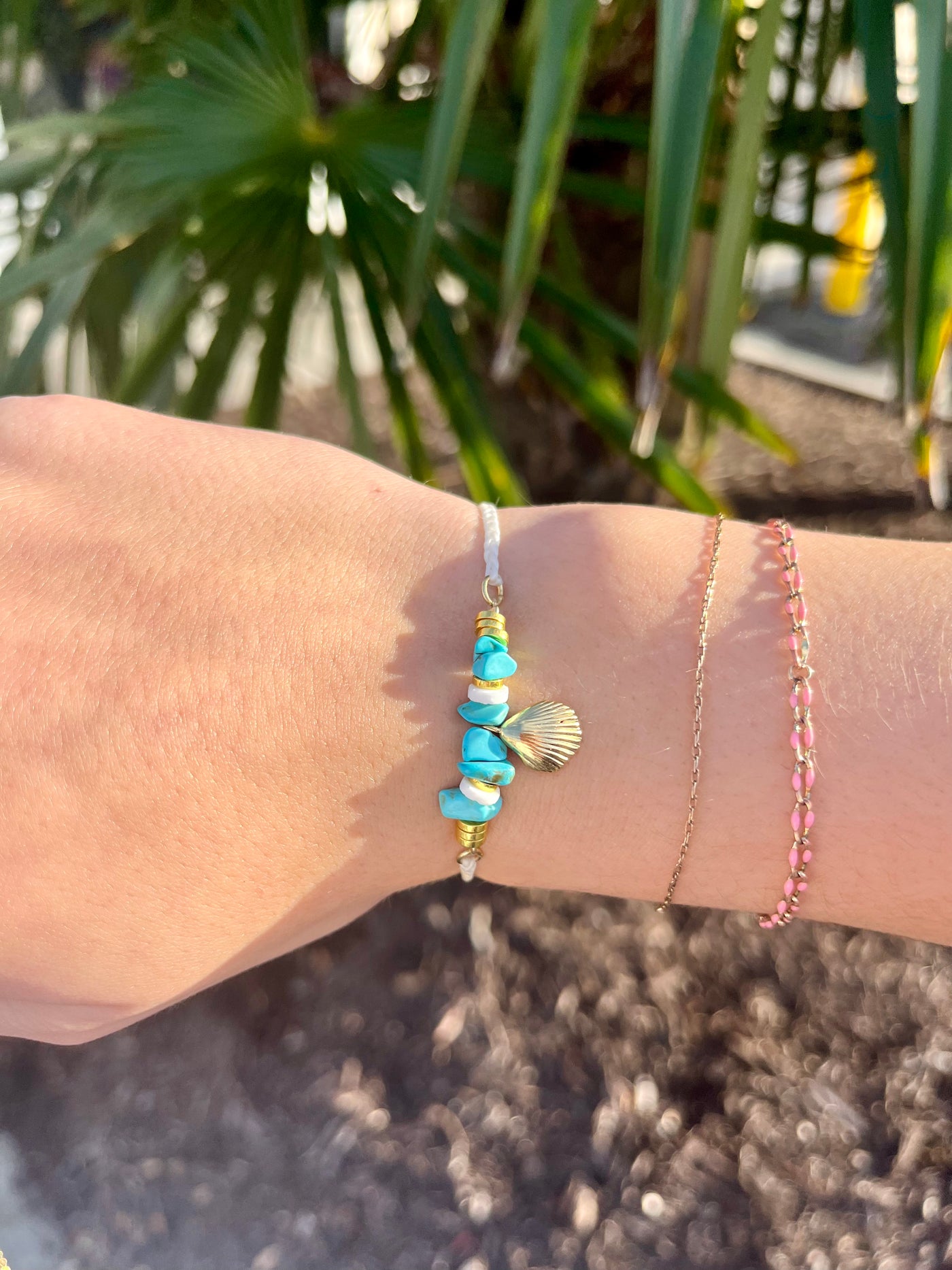 Pura Vida Mini Conch Turquoise Charm Bracelet