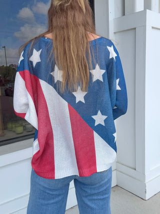 USA Flag Split One Size Sweater