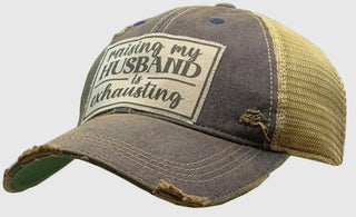 Raising my husband Distressed Trucker Cap