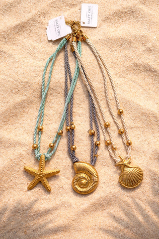 Ocean Bliss Double Corded Necklace -Tarnish Resistant- Water Safe