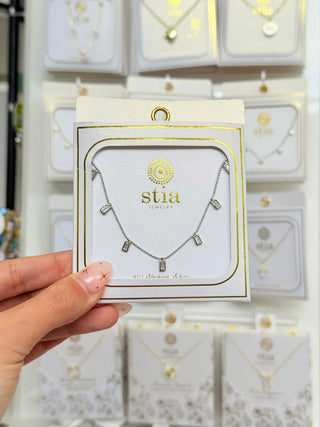 Stia Dazzling Dangles - Baguette (Clear) Necklace