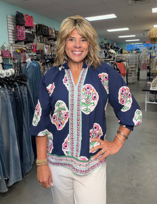 Umgee Boho Floral Tunic Top