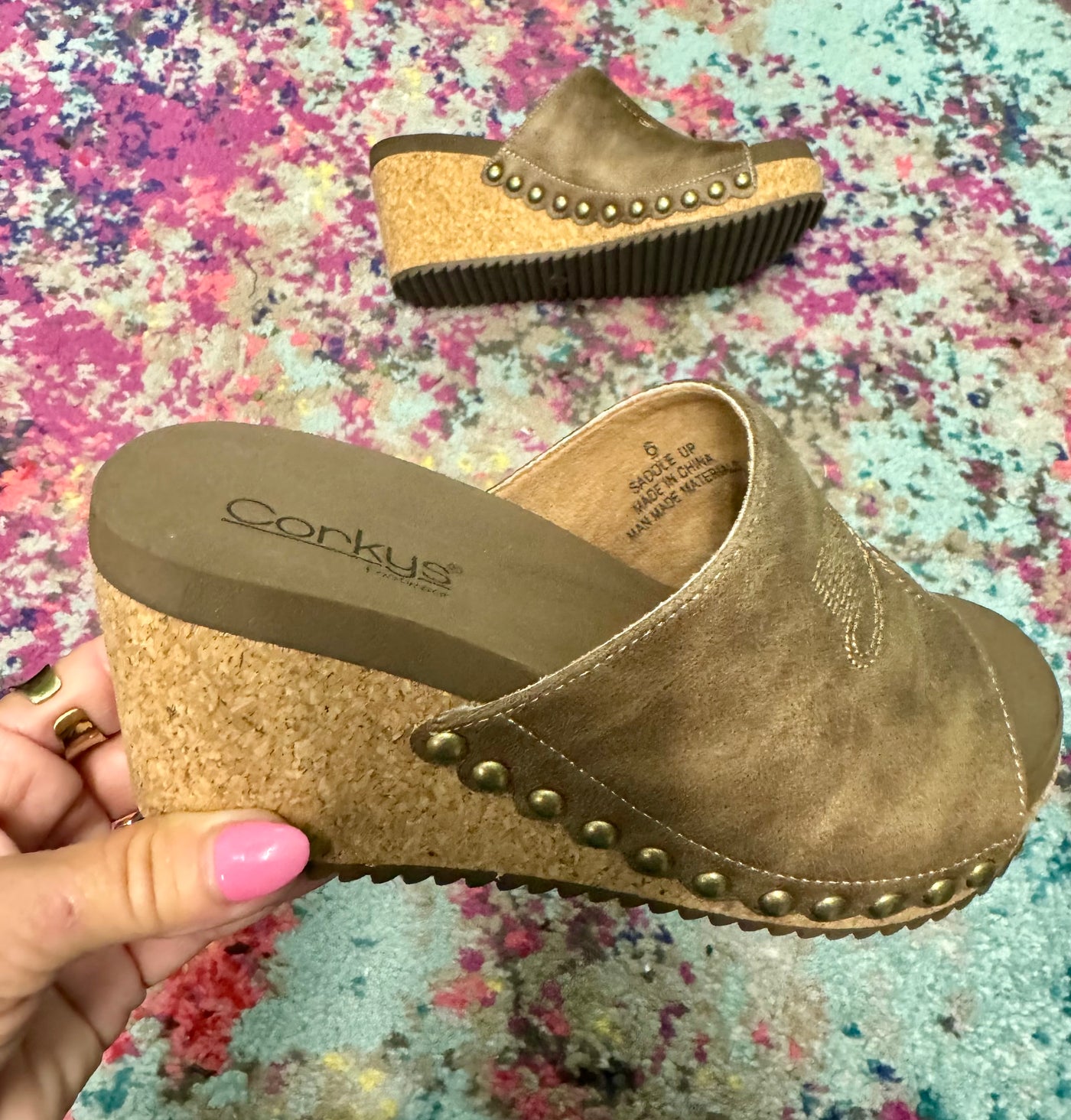 Corkys Saddle Up Wedges in Tan