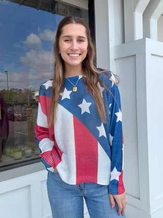 USA Flag Split One Size Sweater
