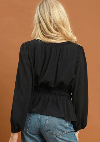 Umgee Graceful Details Peplum Blouse