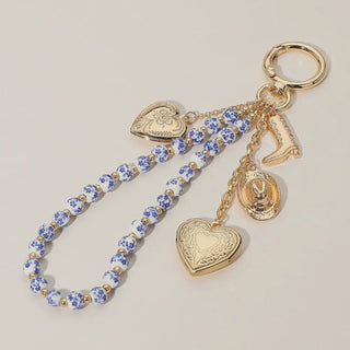 Cowboy Ceramic Beaded Keychain/Bag Charming