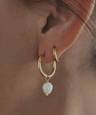 Water Safe Euro Pearl Charm Earring