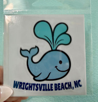 Wrightsville Beach NC Whale Medium Sticker