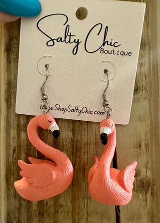 Fun & Fancy 3-D Flamingo Earrings